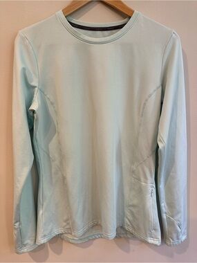 Baleaf Thermal Fleece Crewneck Pullover Top in Light Green Large EUC